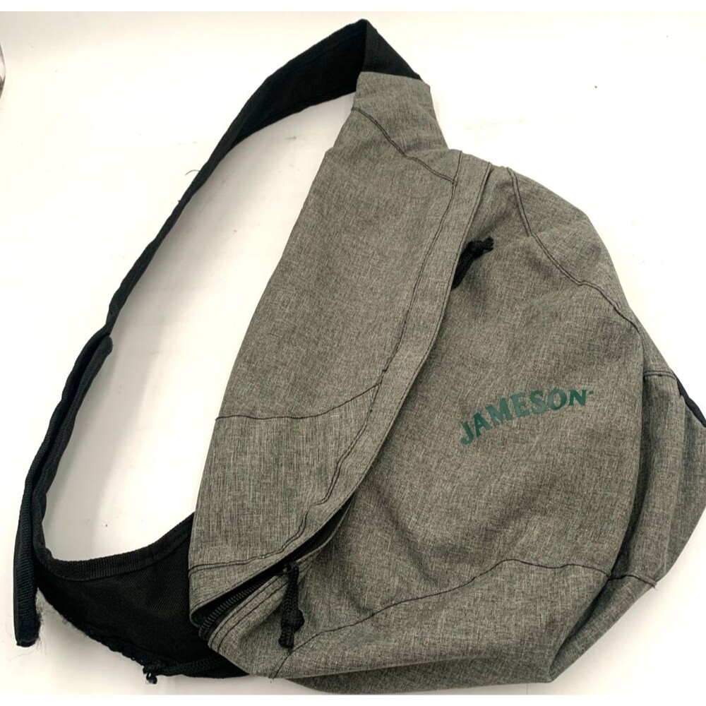 Jameson Irish Whiskey Gray Sling Bag Canvas Backpack Promotional Logo Adjustable